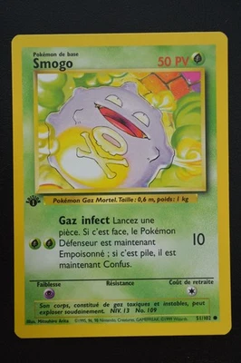 Pokémon TCG KOFFING 1ST EDITION FRENCH SMOGO Base Set 51/102 NM - Image 1 of 2
