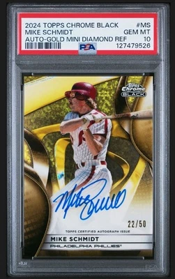 2024 Topps Chrome Black Gold Mike Schmidt Auto Phillies /50 PSA 10 🔥 - Image 1 of 2