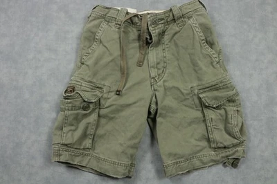 Pantalones Cortos Carga Abercrombie Niños Talla 10 Verde 100% Algodón Multi Bolsillo Cordón Foto 1 de 4