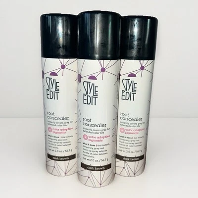 3 Pack! Style Edit Root Concealer Spray, Dark Brown - 2 oz. Each - Image 1 of 2