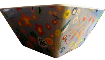 Lote 3) Cuencos Cuadrados de Melamina Swell Diseño Floral Azul Claro ~ Verano ~ Primavera 652 Foto 1 de 3