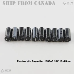10pcs HS Electrolytic Capacitor 1800uF 16V 10x23mm  - Imagen 1 de 3