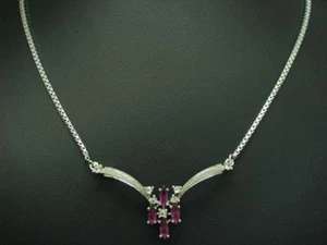 925 Argento Sterling Collier Con Vetro Ricoperto / Vero Argento/10,5g/43,5 CM - Foto 1 di 3