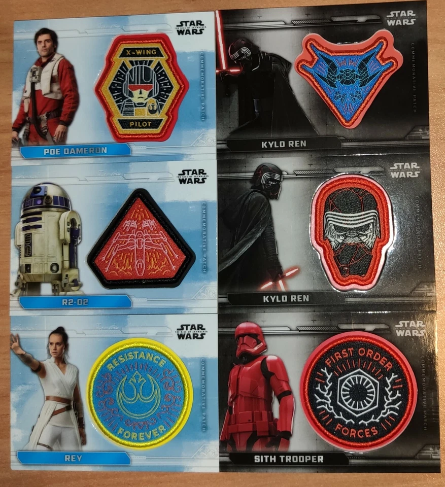 Topps STAR WARS EL ASCENSO DE SKYWALKER FULL SET LOTE 6 PARCHES - Patch Card Set - Imagen 1 de 1