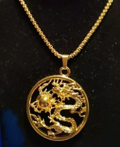 Chinesischer Drache vergoldet und Halskette Shenglong Herren 🐉und Damen. 60 cm - Bild 1 von 4