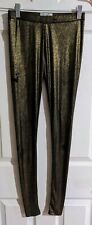 Out From Under Leggings S Gold Black Mid-Rise Urban Outfitters Halloween Costume