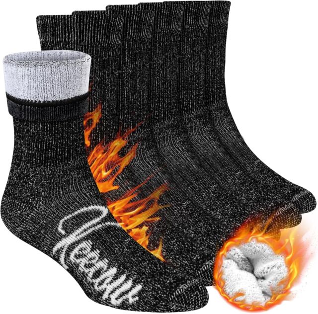 Set of 4 Men's Bed Socks Warm Thicken Calf for Calcetines Termicos Para  Hombre Heated Boot Man