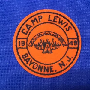 Boy Scout 1949 Camp Lewis Bayone, Nueva Jersey Parche de fieltro 239C4 - Imagen 1 de 3