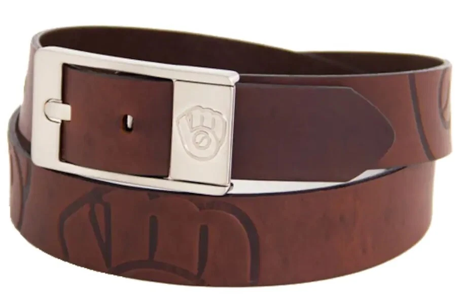 Cinturón de cuero brandish marrón Milwaukee Brewers MLB talla 38 Foto 1 de 1