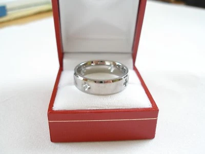 MENS-  Titanium 'Cross' Ring   - Image 1 of 4