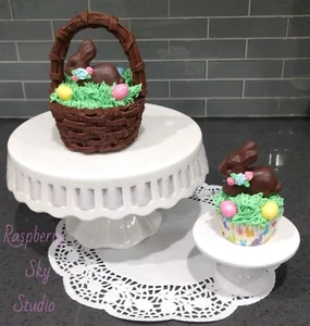 Fake Faux Bake Easter Basket Cake Chocolate Bunny Cupcakes Easter Photo Props - Picture 1 of 6