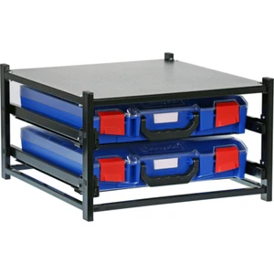 StorageTek Pre-Assembled Drawer Frame c/w 2x Small Clear Lid Cases | 33SFS2SA-BL - Picture 1 of 1
