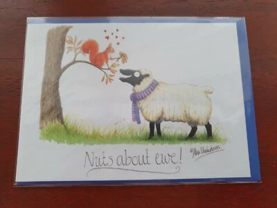 Alex Underdown Nuts about ewe BLANK greetings card Sheep funny card love romance