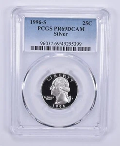 1996-S Washington Quarter Silver PR69 DCAM PCGS Blue Label - Picture 1 of 5