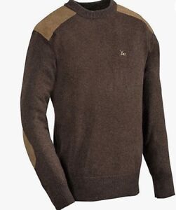 New Verney Carron Fox Round Neck Jumper Shooting Country Brown XL