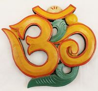 F1113 Hand Crafted Wooden Wall Hanging of great mantra /'Om/" Made In Nepal