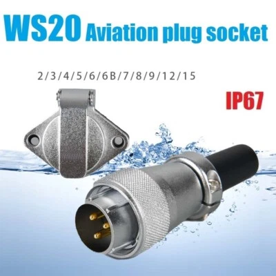 WS20 2pin-15pin TQ plug +ZM round flip socket aviation plug industrial connector - Image 1 of 4