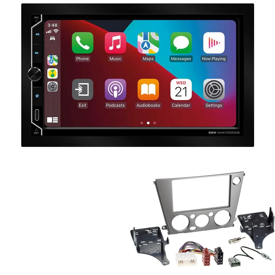 ESX Autoradio Apple CarPlay Android Auto für Subaru Legacy IV 2005-2009 schwarz