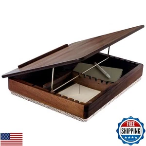 ROSSIE HOME Acacia Wood Easel Lap Desk with Storage - Java - Fits up to 17.3 - Afbeelding 1 van 5