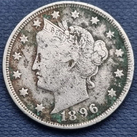 1896 Liberty Head Nickel 5c Better Grade VF Details #58674 Cover