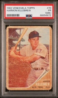 VENEZUELAN KILLEBREW 1962 VENEZUELA TOPPS #70 HARMON GRADED PSA 1 POOR MK *TPHLC - Image 1 of 2