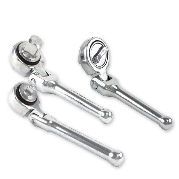 3pc Stubby FLEX Ratchet Wrench Handle 1/4 3/8 1/2 DRIVE Wholesale Hand Tools - Image 1 of 1