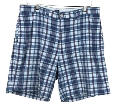 "Pantalones cortos vintage Y2K Ralph Lauren Polo Jeans para hombre 34 cuadros verde azul 11"" chinos" Foto 1 de 4