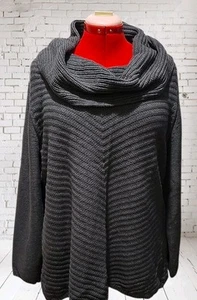 Style & Co Sweater Womens 2X Cowl Neck Gray Charcoal Pullover Knit Y2K NEW W TAG - Picture 1 of 17