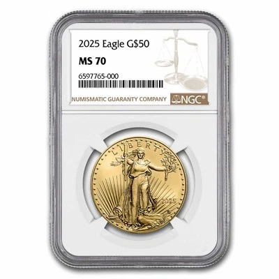 2025 1 oz American Gold Eagle MS-70 NGC - Image 1 of 3