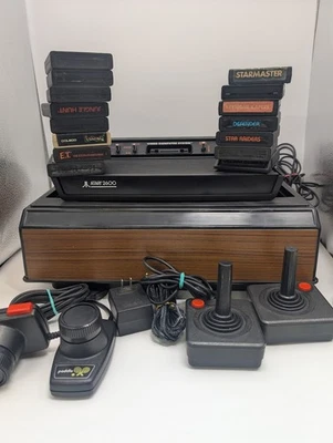Atari 2600 Console Bundle with 15 Games,2 Joysticks, Paddles, Cords, Storage - Image 1 of 4