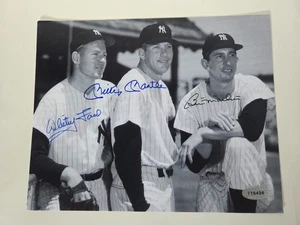 Mickey Mantle Whitey Ford Bill Dickey Signed Yankees Photo With Authentication - Picture 1 of 9