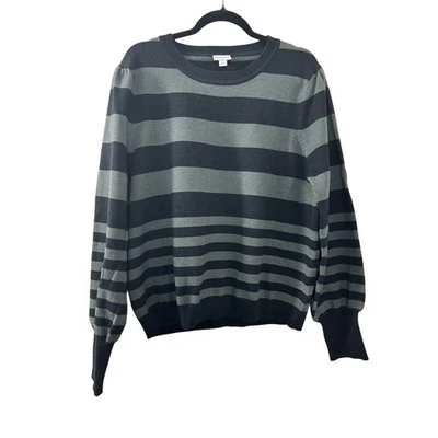 Suéter LuLaRoe a Rayas Cuello Redondo 2XL Negro Gris Manga Larga Tejido Top Foto 1 de 4