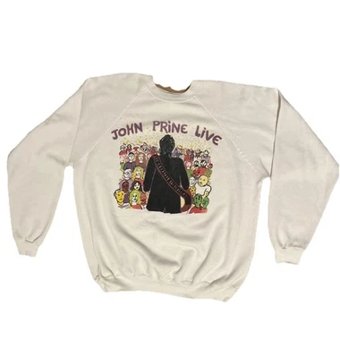 Vintage 80s John Prine Live Crewneck Sweatshirt XXL 1988 - Image 1 of 4