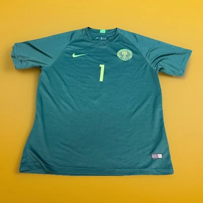 Nike Dri-Fit Нигерия вратарь футбол Джерси зеленый #1 мужской XL футбольный комплект - Изображение 1 из 3