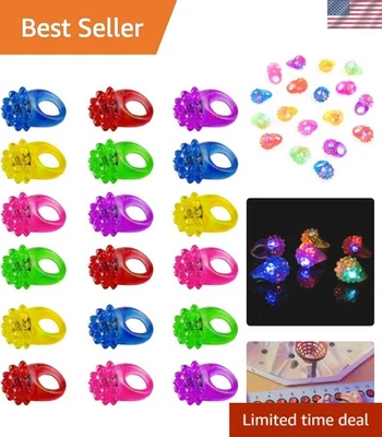 Anillos de gelatina que brillan en la oscuridad - Paquete de 18 juguetes iluminados para dedos para cualquier celebración Foto 1 de 4