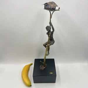 Curtis Jere “Boy Climbing Tree” Mid-Century Modern Bronze Sculpture 1970 Signed - Picture 1 of 19