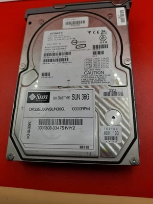 SUN Hitachi Ultrastar DK32EJ-36NC HDD 36GB Ultra-320 w/Tray Tested Working Pull - Image 1 of 4