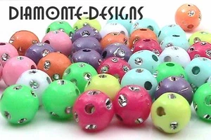 25 x 10mm Mix Acrylic Round Spacer Disco Beads G89 - Picture 1 of 1