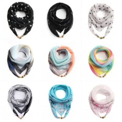 Muslim Gauze Scarves Chiffon Scarf Women Print Thin Turban With Magnetic Button - Bild 1 von 4