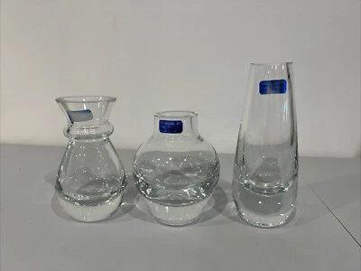 Set Of 3 Vase Made In Poland Crystal Legends By GodingerSilver Art Handcut Clear - Image 1 of 4