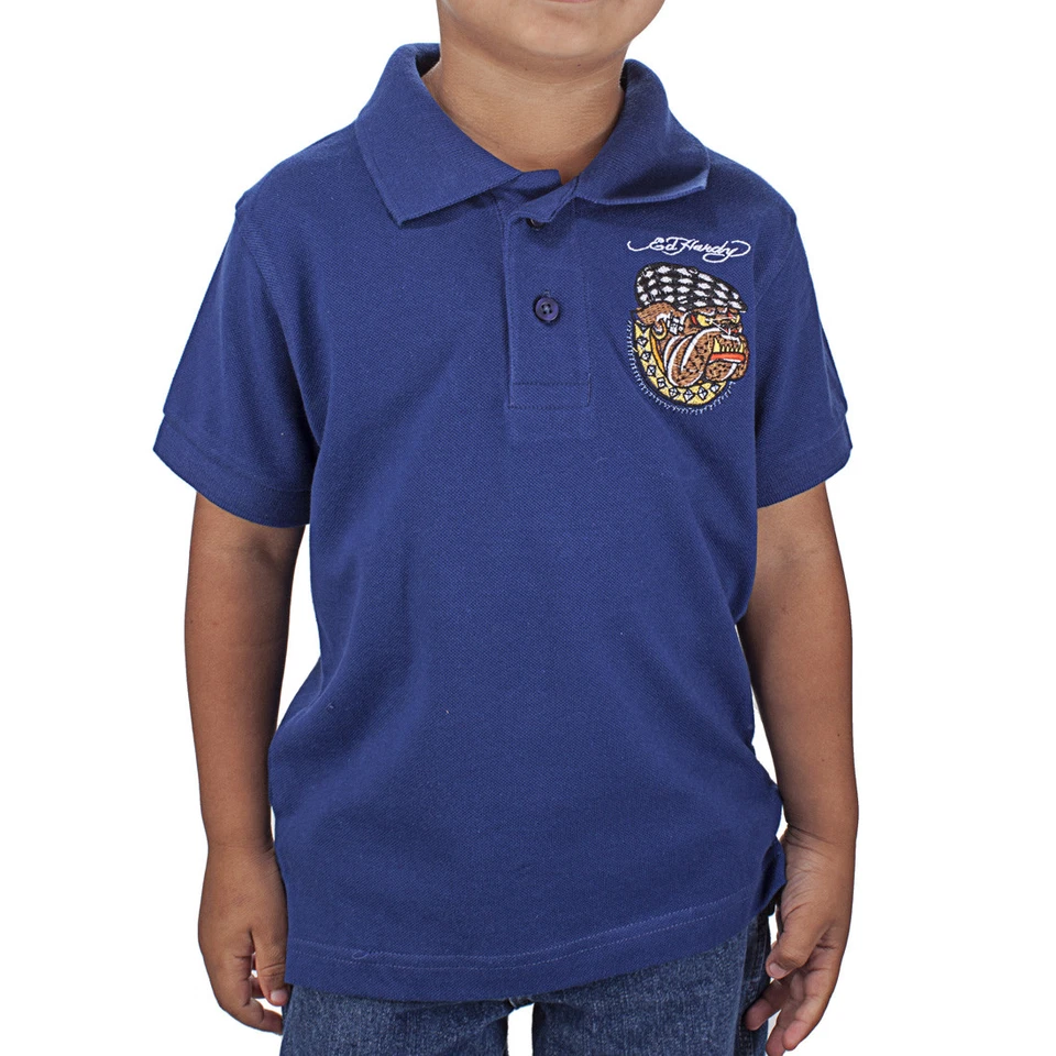 Camiseta polo de manga corta Ed Hardy 100 % algodón para niños pequeños  Foto 1 de 1