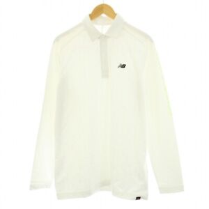 New Balance Golf Polo Shirt Long Sleeve Hexagon Print 6 Ll White /Kq Men'S