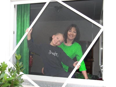 Insektenschutz Fliegengitter Fenster mit Alu-Rahmen mit Bürstendichtung Bausatz