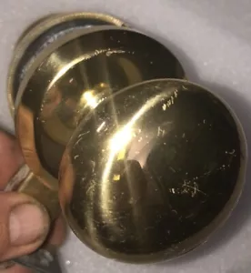 Baldwin Solid Polished Brass Passage Door Knob Set 2-3/4” Backset Heavy 2# 14oz - Picture 1 of 7
