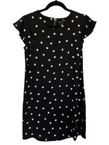 Adrienne Vittadini Dress cap sleeve Black and White Polka Dot Size 2 - Bild 1 von 7