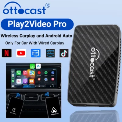 OTTOCAST Play2Video Pro adattatore Wireless CarPlay Android Auto YouTube Netflix - Immagine 1 di 4