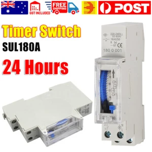 New 24 Hours Mechanical Programmable Din Rail Timer Switch Relay 220V AC 16A - Picture 1 of 9