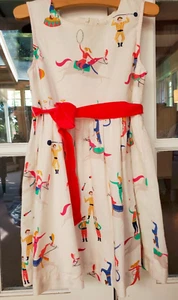 Mini Boden Linen Circus Print Dress  Size 4 5Y (25298) - Picture 1 of 10