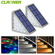 2 Solar Power LED Step Lights Path Garden Pathway Stairs Deck Fence Lamp Outdoor