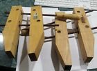 2 VINTAGE HEMPE/JORGENSEN 12" WOODEN HMC CLAMPS ADJUSTABLE - MADE IN THE USA